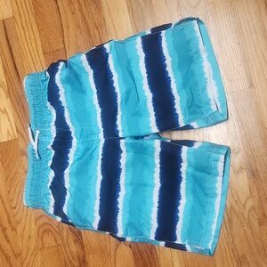 Kids Blue Striped Swim Shorts, 10/12, EUC